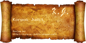 Korpos Judit névjegykártya